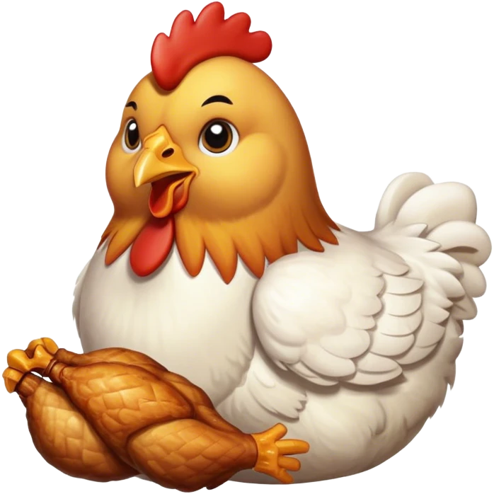 Liv chicken watching people eat chicken emoji