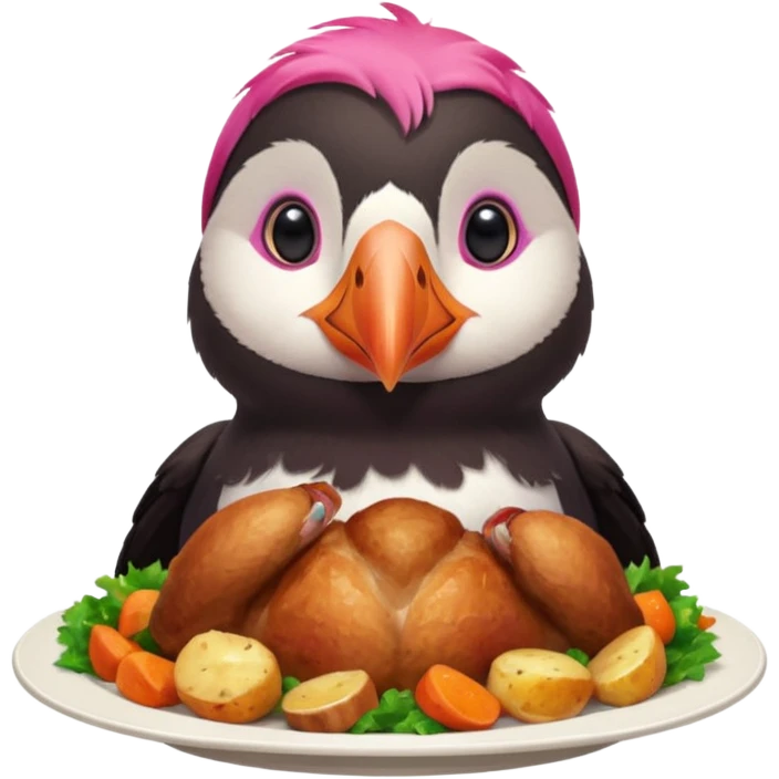pink puffin roast dinner emoji