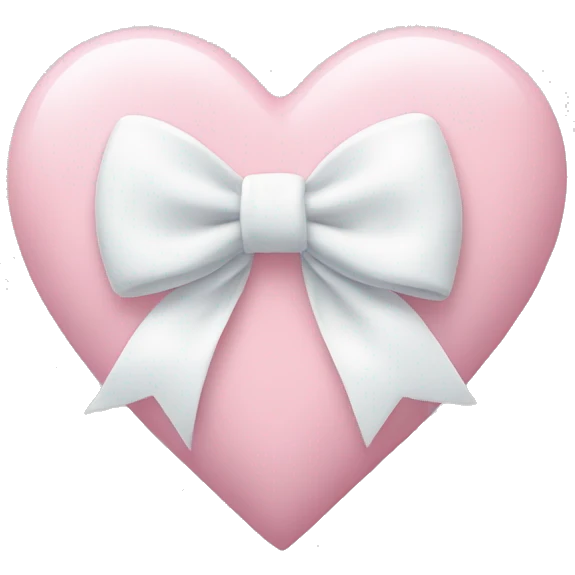 Pastel pink heart with white bow emoji