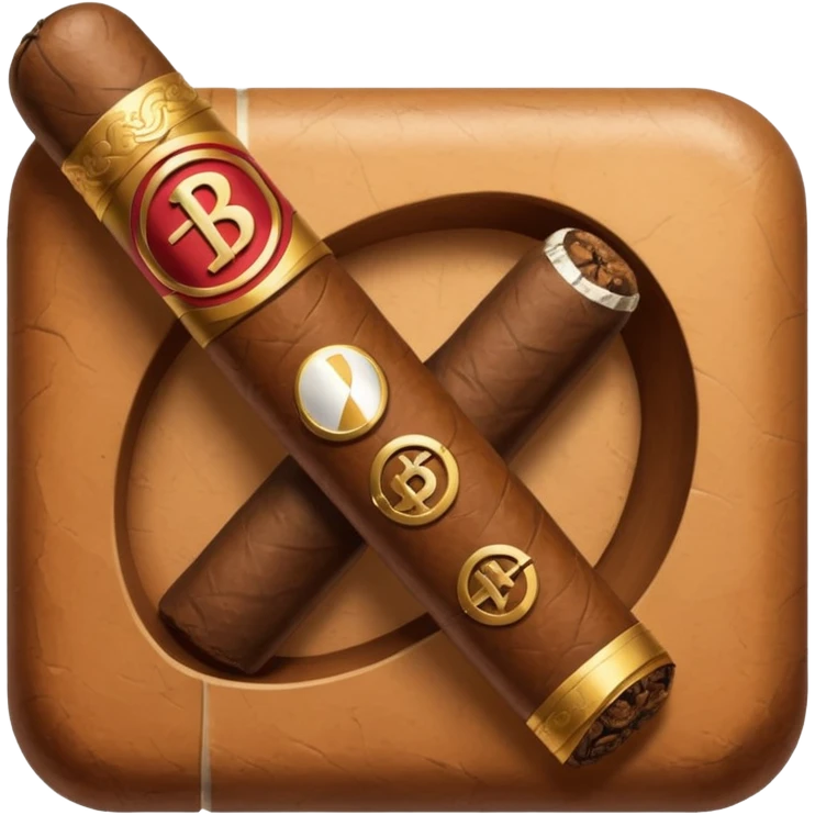 cigar with bloc symbol in ios style horizontaly emoji