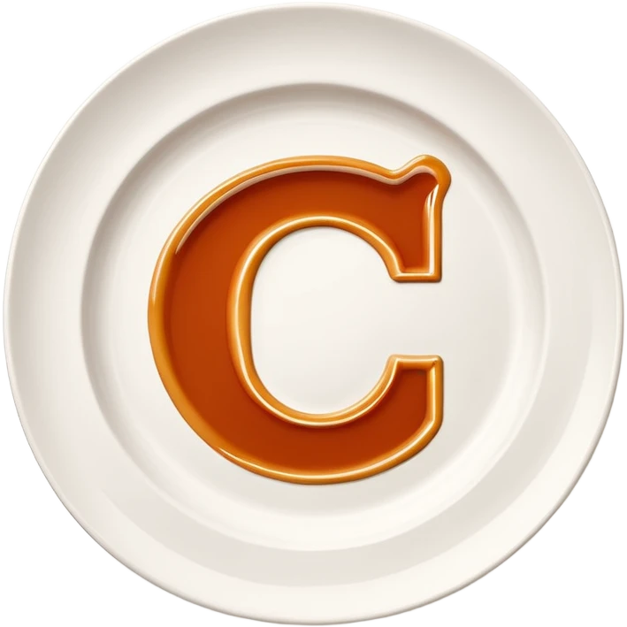A modern icon of a white ceramic plate with a refined sauce drizzle shaped like the letter C, subtly expressing the CatchTable brand identity. Use a sleek, minimal style.
The sauce drizzle should include a color #FF3D00.
Soft shadows, simple lines, high-end visual mood. emoji