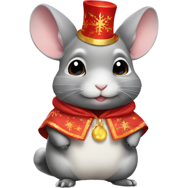 Chinchilla in new year costume  emoji