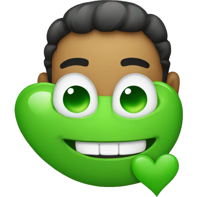 Smile emoji green hearts emoji