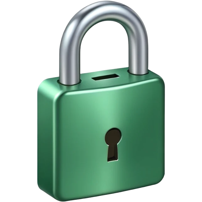 small green lock, minimal design emoji