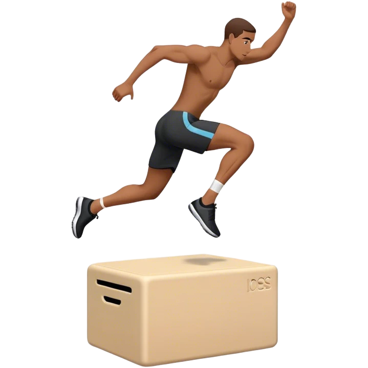 man jump onto plyo-box side-view emoji