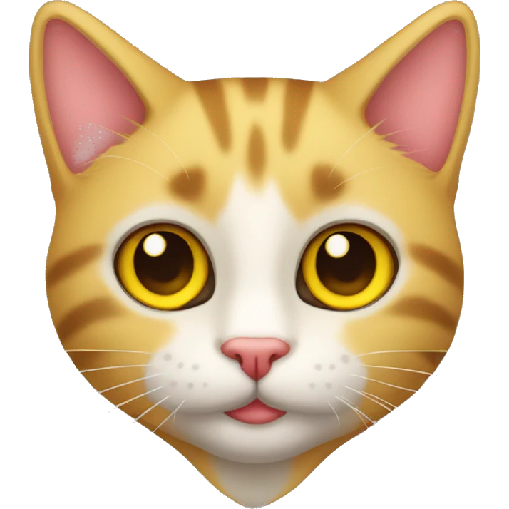 Gato con los ojos de corazon amarillo  emoji