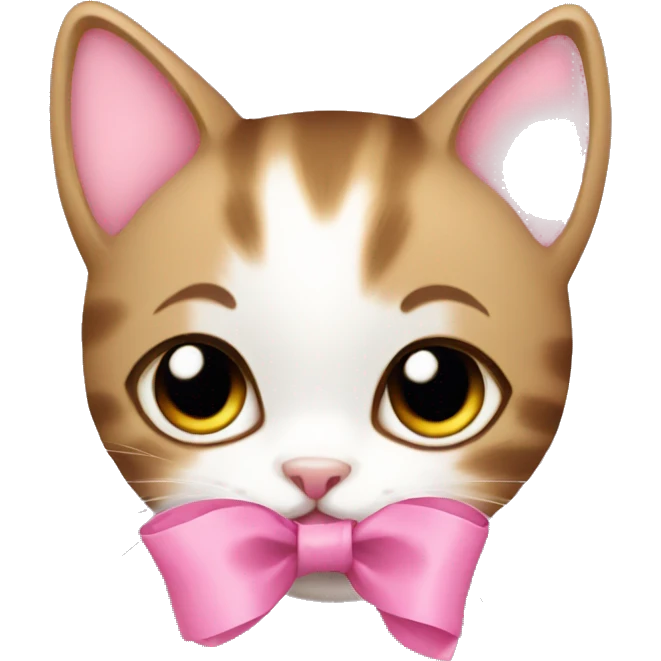 kitten with pink bow emoji