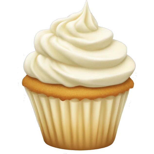 Vanilla Cupcake with cream colored icing emoji