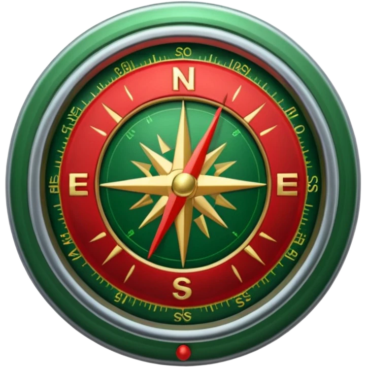 green and red compass emoji