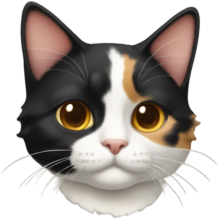 Calico cat with tuxedo cat  emoji