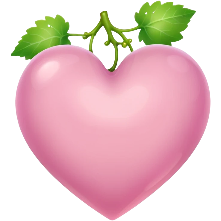Pale pink heart with the grape emoji