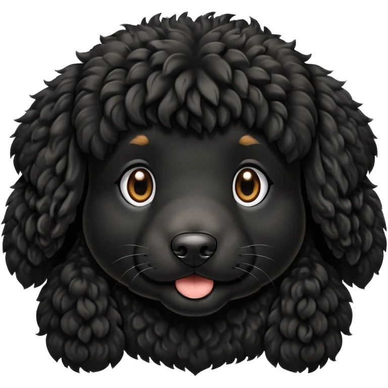 all black double doodle dog no background emoji