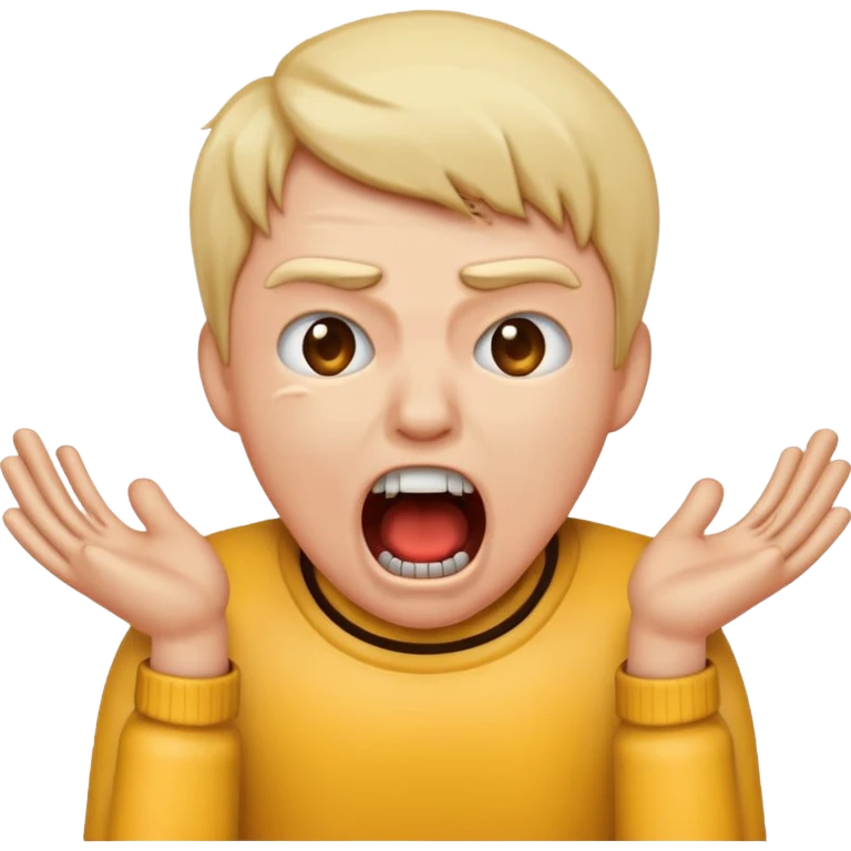 An iPhone emoji of someone screaming while choking themselves  emoji