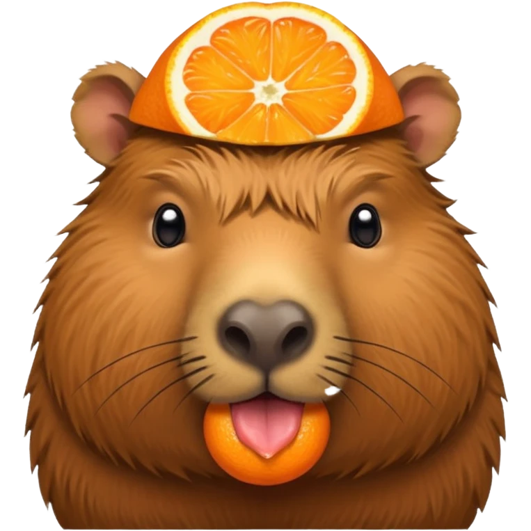 
capybara with orange on head emoji