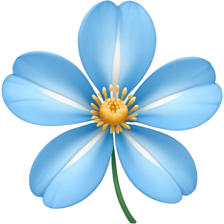 light blue flower with white middle emoji