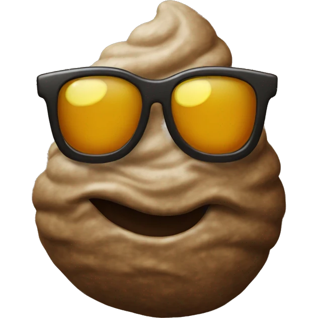 poop emoji with sunglasses emoji