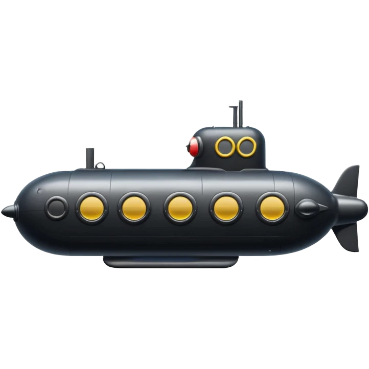 can you generate an emoji of a small black submarine with only two portholes? emoji
