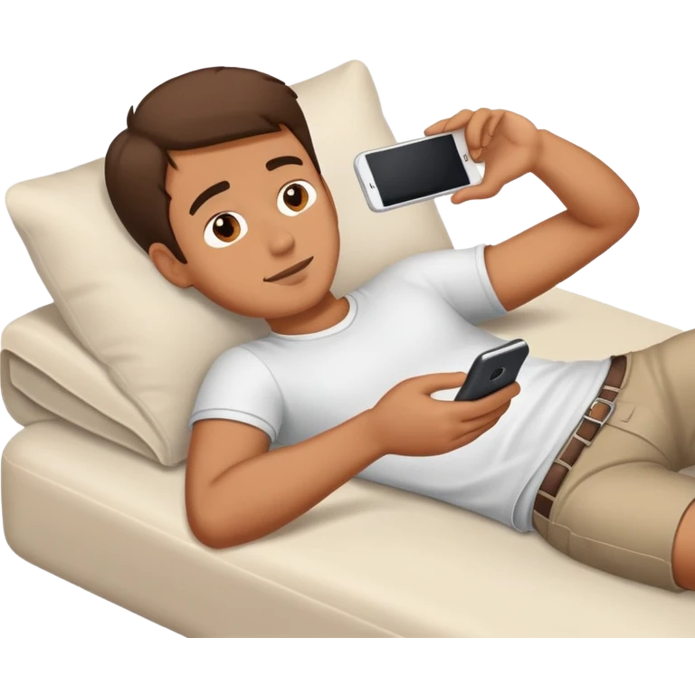 Guy laying down watching smartphone emoji