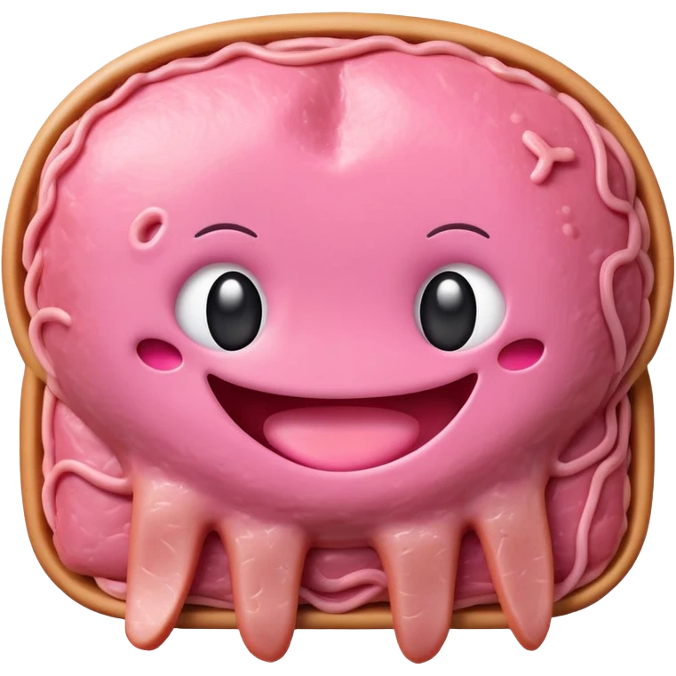kawaii  alien👽 EMOJI made of SPAM MEAT emoji