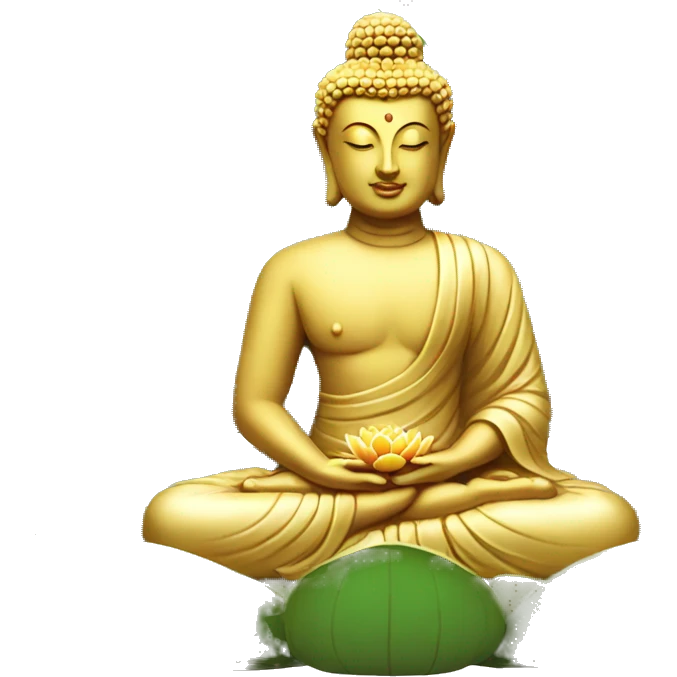 buddha statue with lotus flower emoji