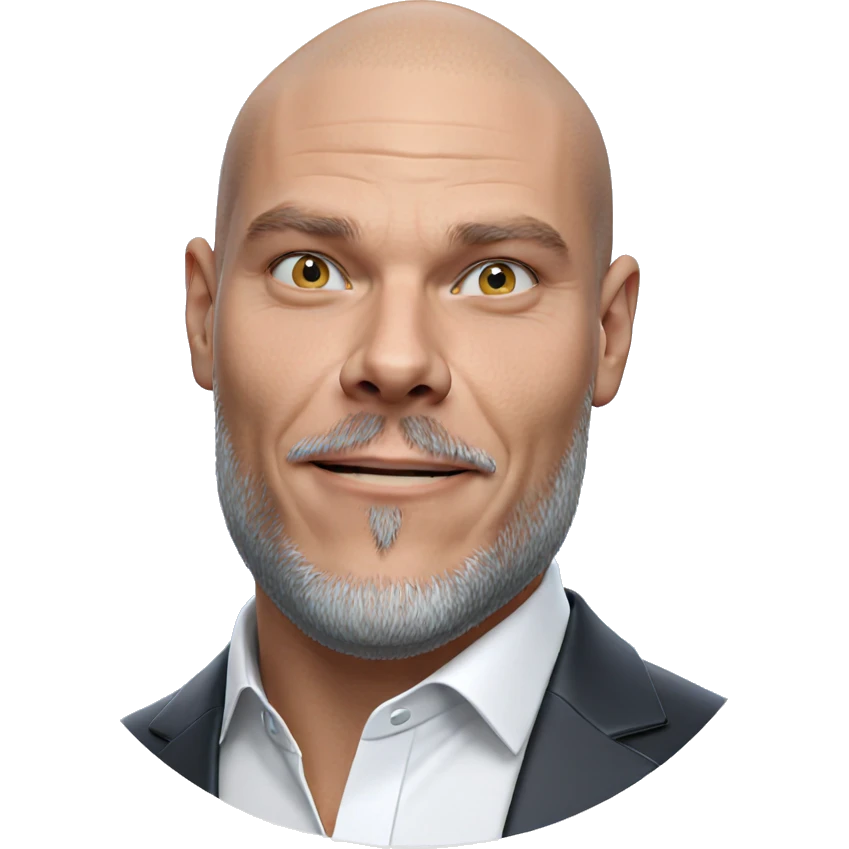 bald man in white shirt emoji