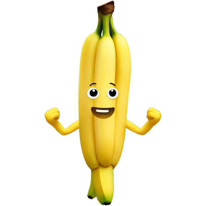 Banana with arms and legs smiley emoji