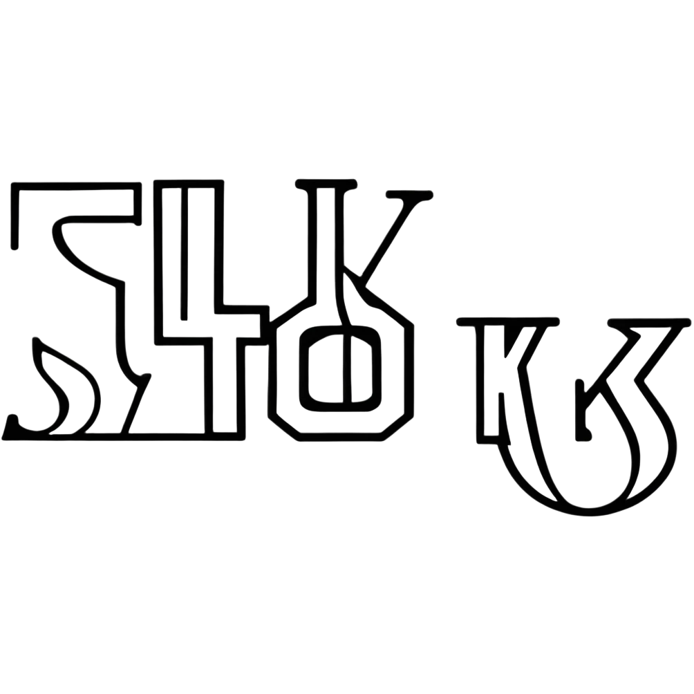 letters BLK in black western font with silver outline emoji