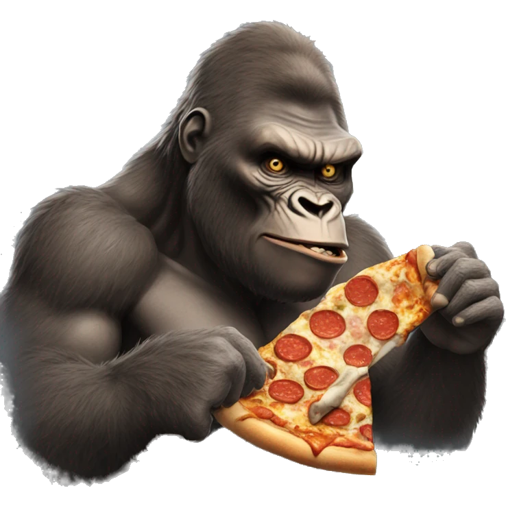 king kong eating pizza emoji