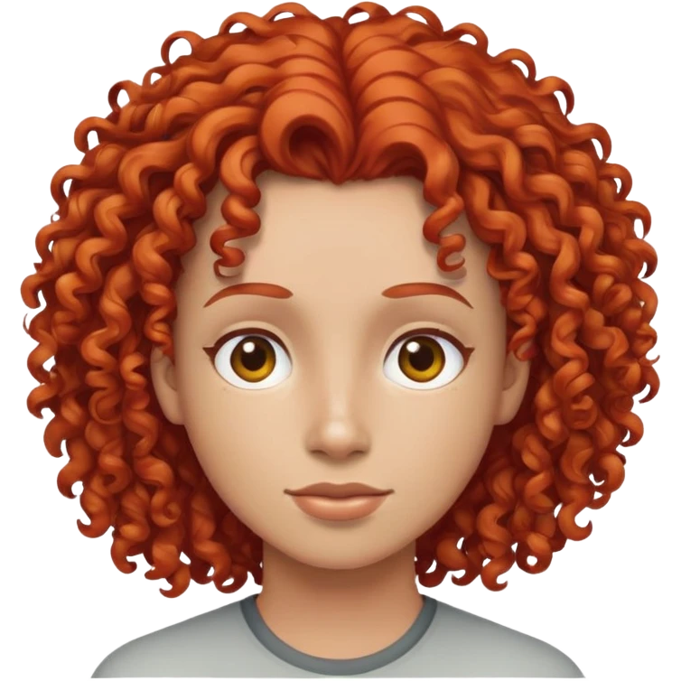 cabelo ruivo cacheado emoji