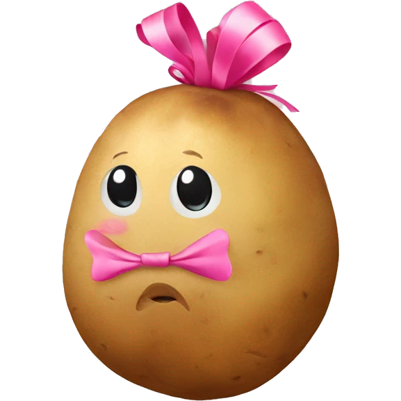 Potato with pink bow emoji