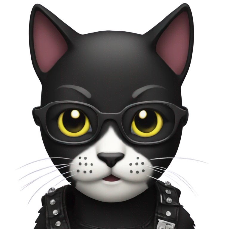 punk black cat emoji