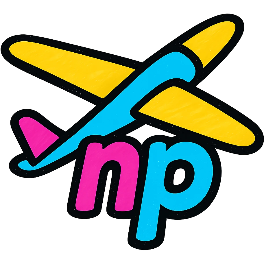 a colorful logo style glider with 'np' text emoji