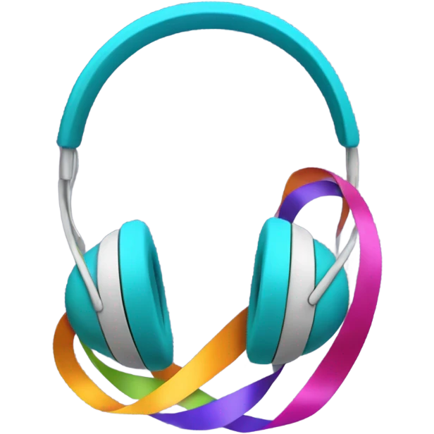 Headphones with ribbons on side emoji
