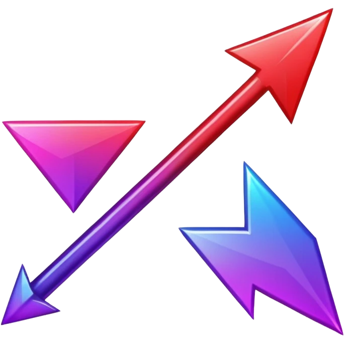 color gradient between red and purple glitter arrow right emoji