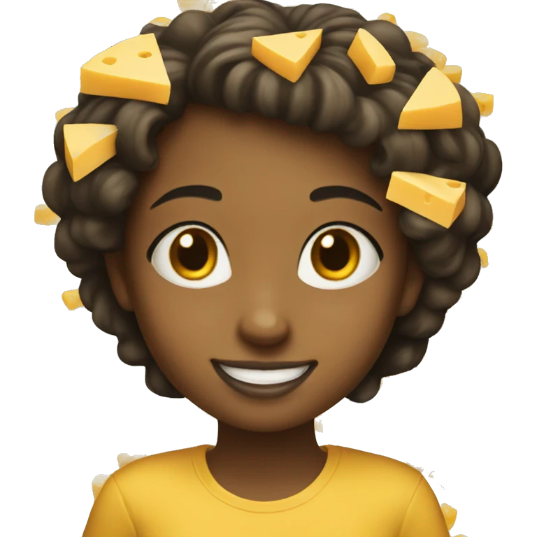 Smiling girl made of cheese emoji