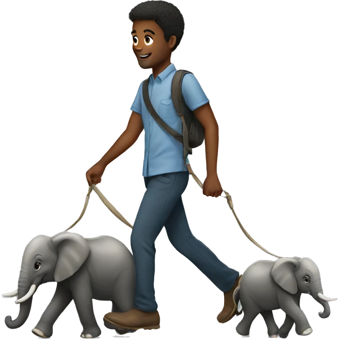 Walking with elephants emoji