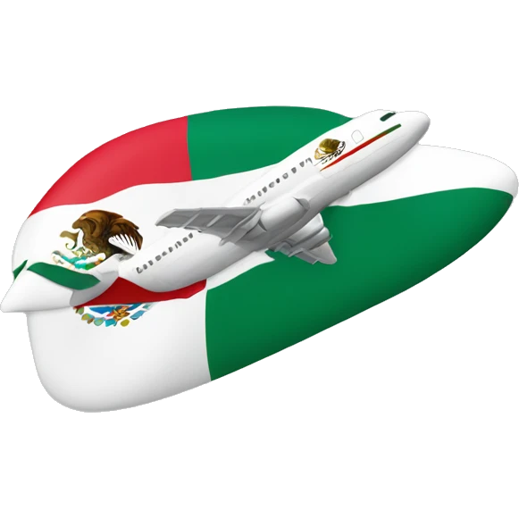 plane with mexico flag on one side emoji