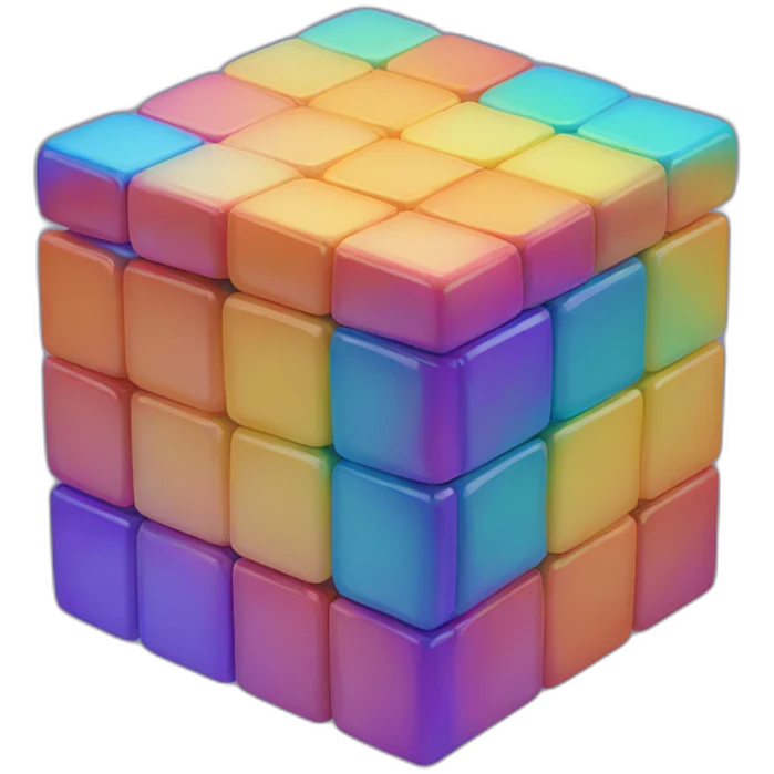 a magic cube with the classic colors emoji
