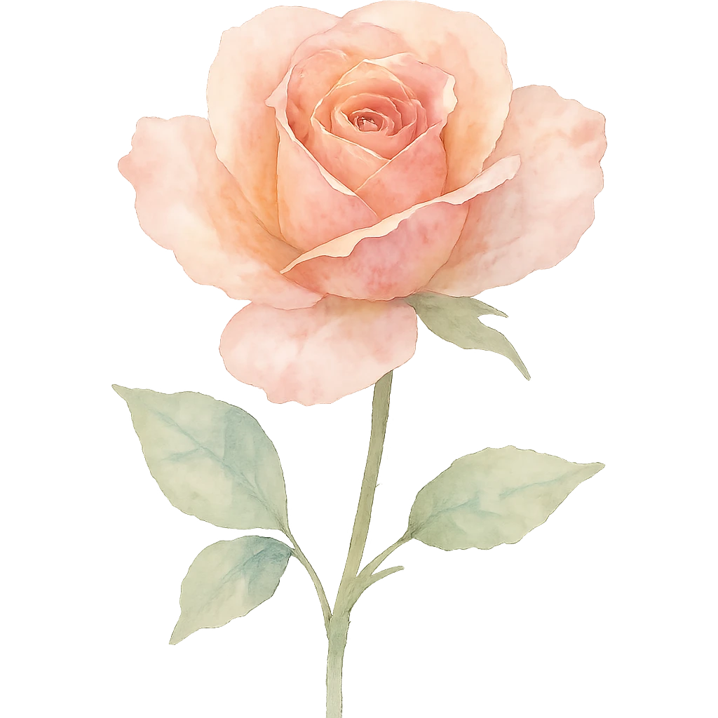 watercolor rose, delicate colors, no background emoji