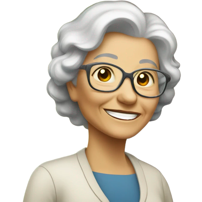smiling old woman by tree emoji
