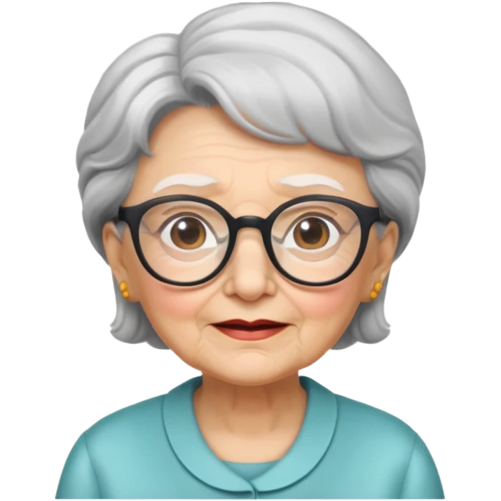 Grandma with glasses ￼ emoji