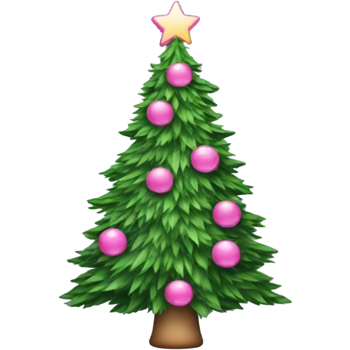 a christmas tree with pink bow on the top  emoji