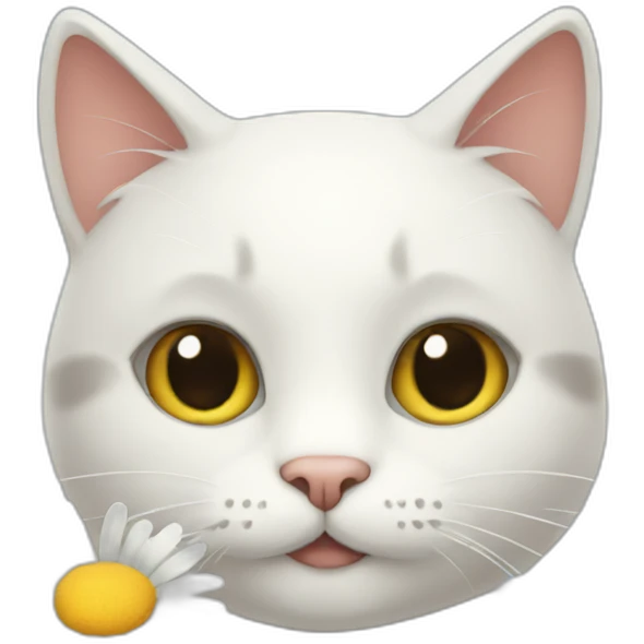Cat with daisies arounds emoji
