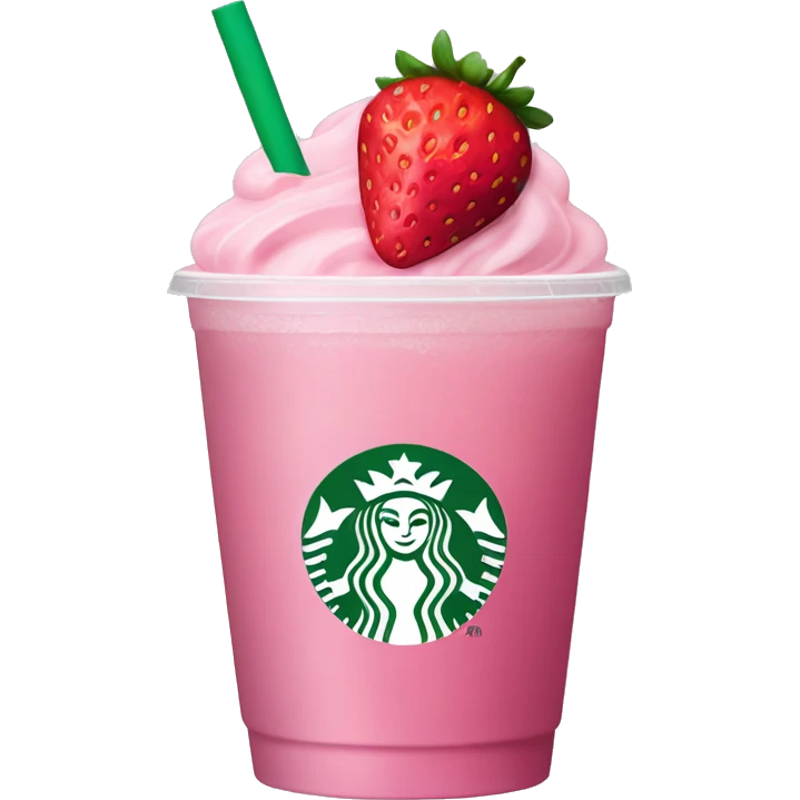 Starbucks pink drink with strawberries emoji