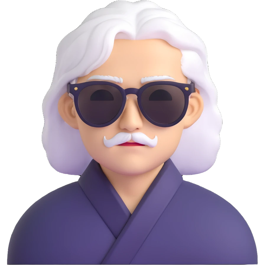Satoru Gojo with sunglasses and white hair from Jujutsu Kaisen emoji