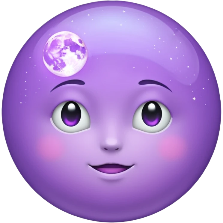 realistic looking lilac moon emoji