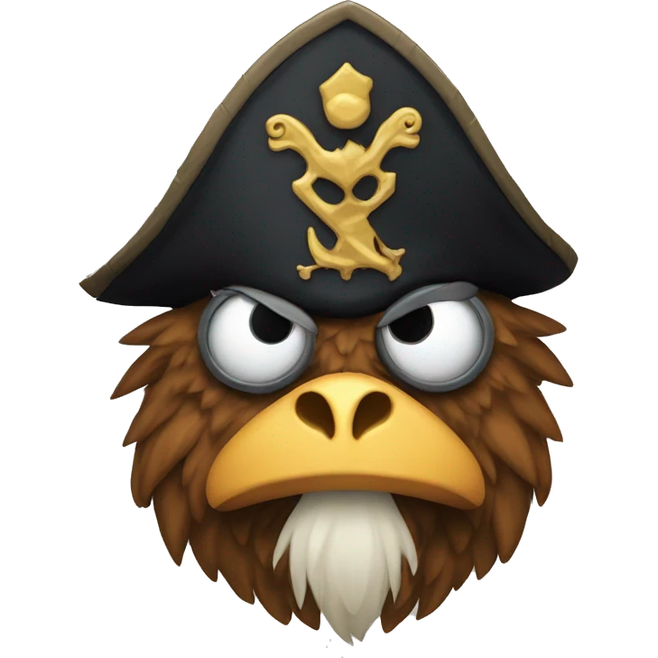 An evil pirate griffin with eye patch and sinister  grin emoji