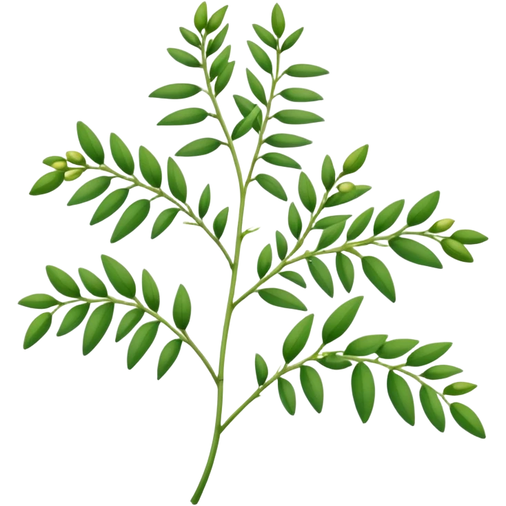 pigeonpea plant with green leaves and pods, simple and clear emoji