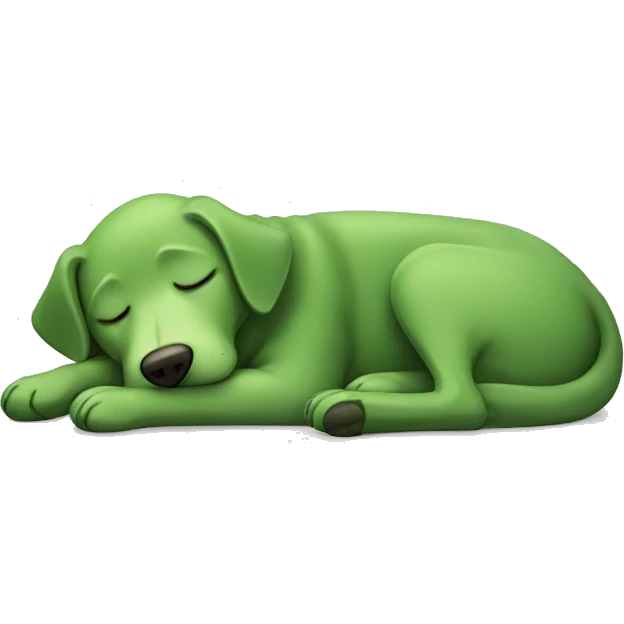 green dog sleeping emoji