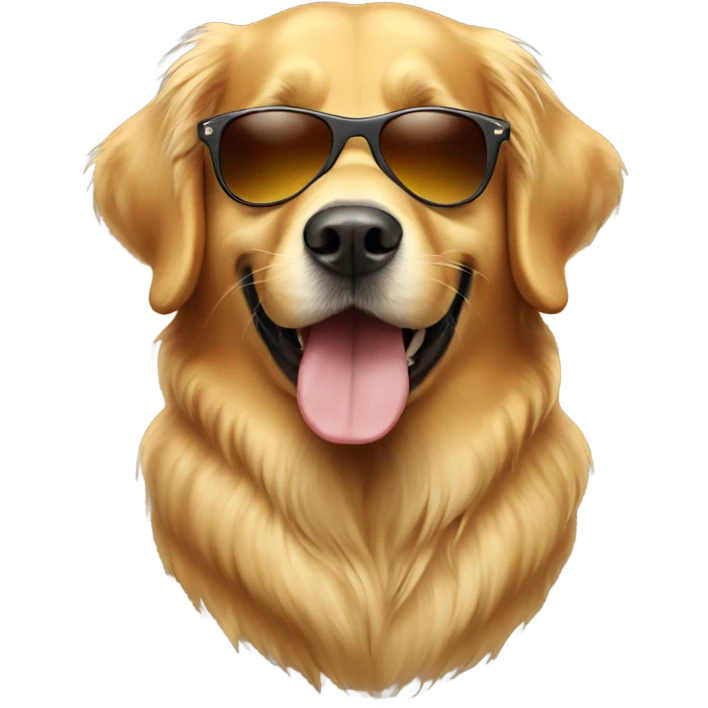 Golden retriever wearing sunglasses emoji